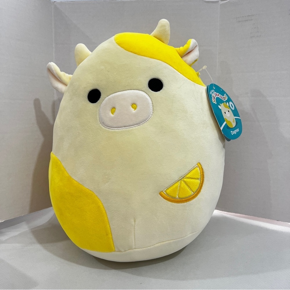 Squishmallows Dagmar The lemon Cow Size 12.5" Yellow Plush  Soft